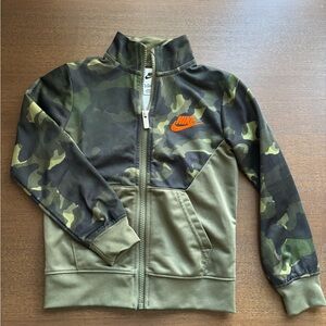 Nike Kids Camo Zip-Up Hoodie - Green and Orange